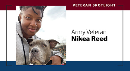 Nikea Reed with her dog 